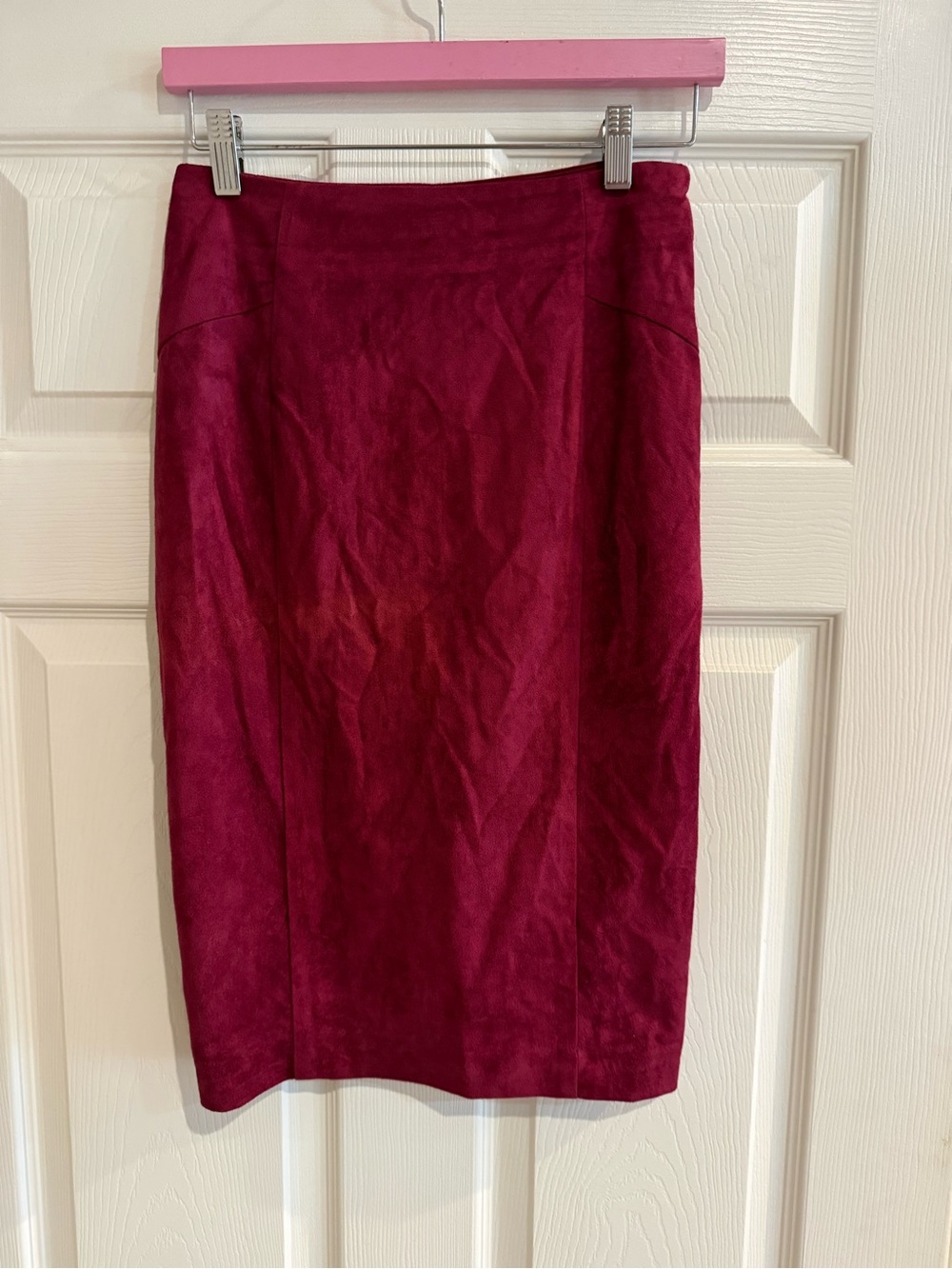 Blaque Label Magenta Suede Pencil Skirt